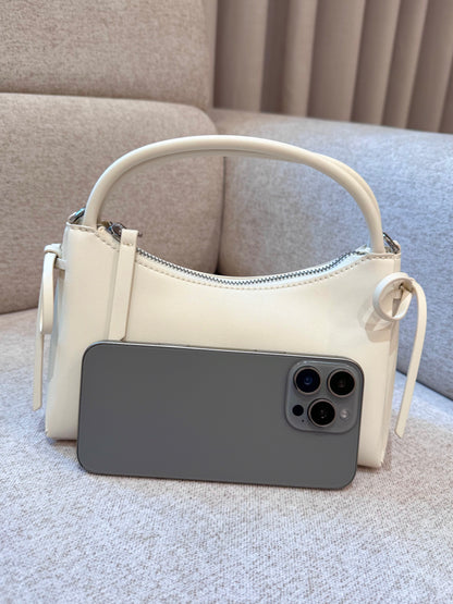 Hazel Bow Top Handle Bag - Cream