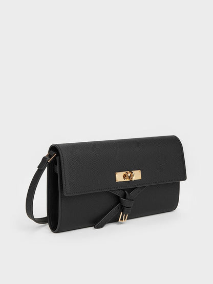 Tricha Knotted-Belt Crossbody Bag - Black