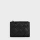 Ivette Woven Top-Zip Small Wallet - Noir