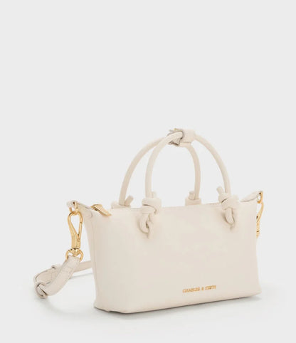 Sammie Knotted-Handle Tote Bag - Cream
