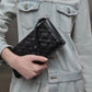 Ivette Woven Elongated Shoulder Bag - Noir