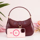 Agatha Chain-Accent Hobo Bag - Burgundy