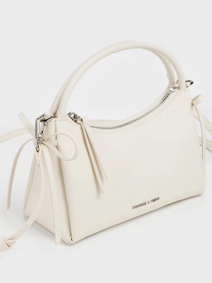 Hazel Bow Top Handle Bag - Cream