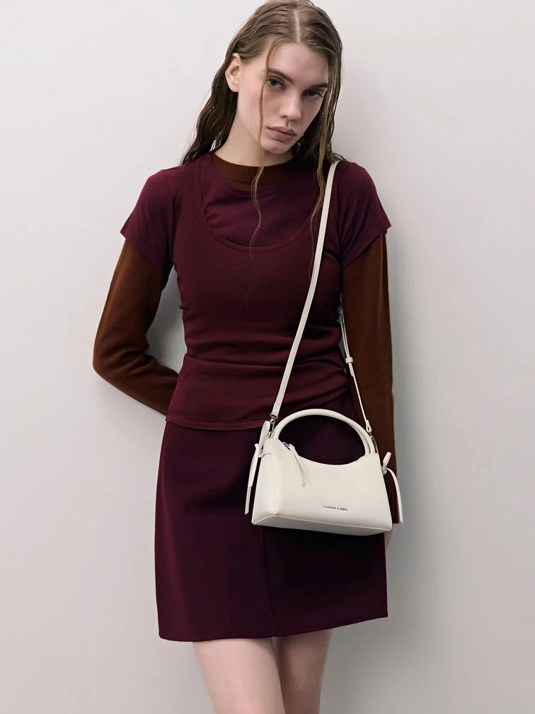 Hazel Bow Top Handle Bag - Cream