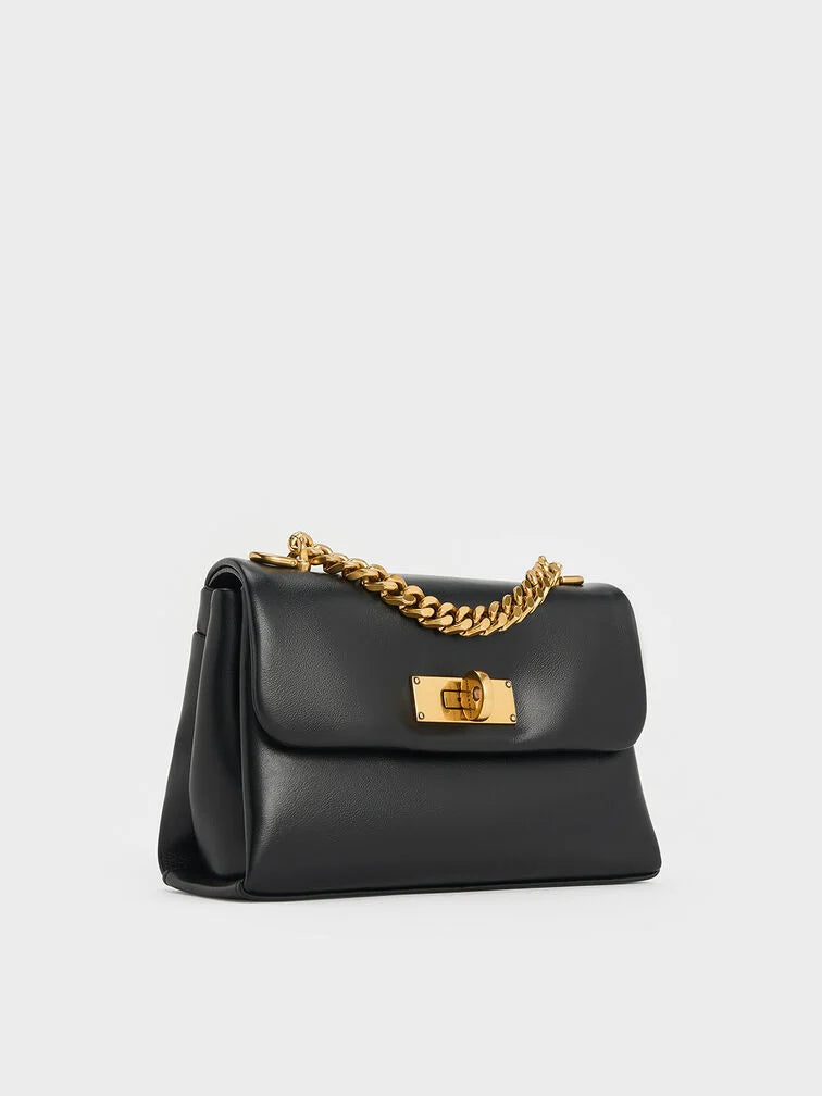 Mini Kerry Chain-Handle Crossbody Bag - Black