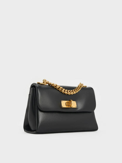 Mini Kerry Chain-Handle Crossbody Bag - Black