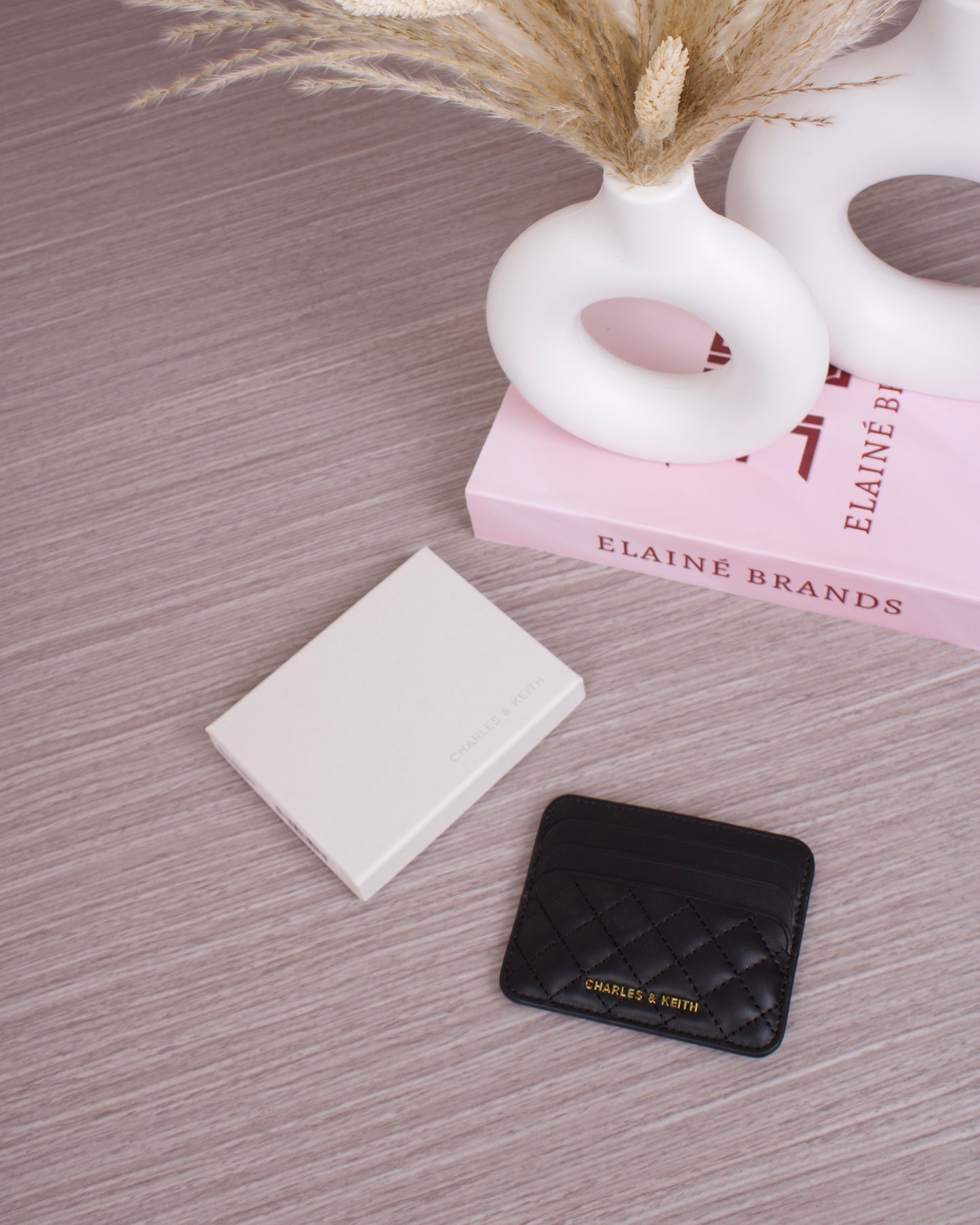 Cleo Quilted Card Holder - Black