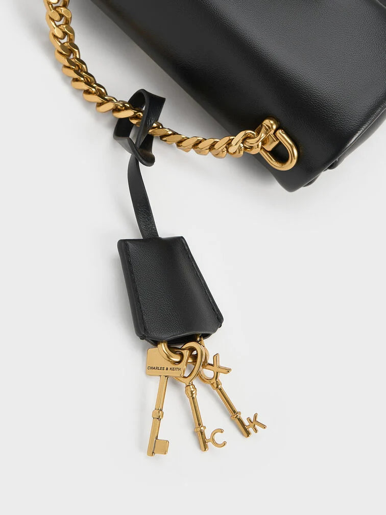 Mini Kerry Chain-Handle Crossbody Bag - Black