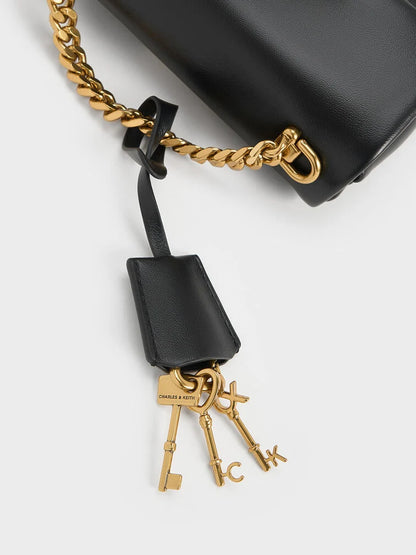 Mini Kerry Chain-Handle Crossbody Bag - Black