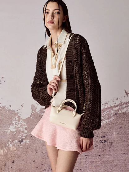 Sammie Knotted-Handle Tote Bag - Cream