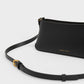 Gabine Leather Trapeze Shoulder Bag - Black