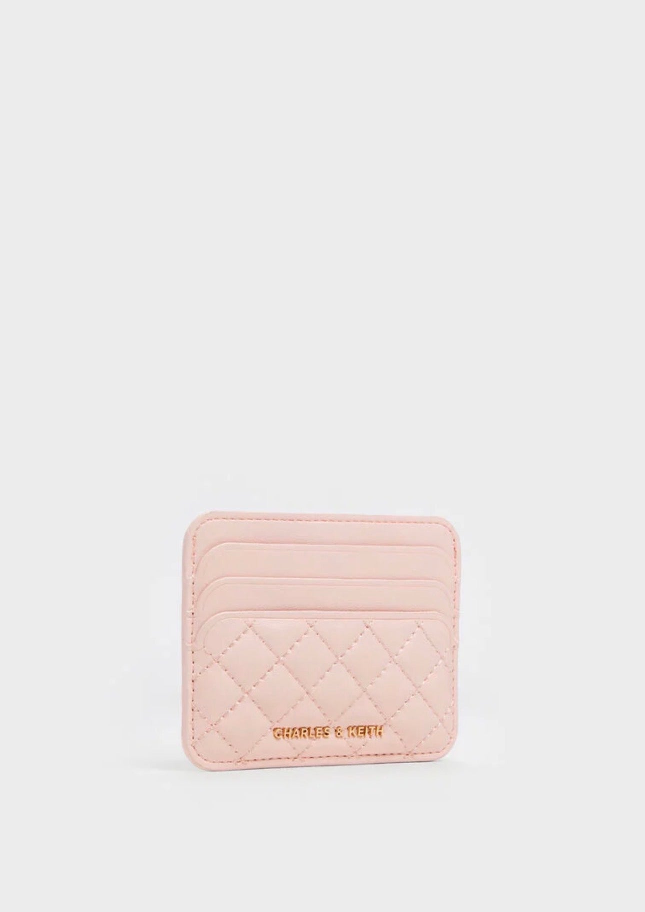 Cleo Quilted Card Holder - Soft Pink