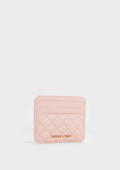 Cleo Quilted Card Holder - Soft Pink