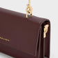 Kristine Sculptural-Handle Long Wallet - Wineberry Red