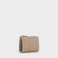 Apolline Textured Top-Zip Wallet - Taupe