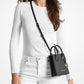Mercer Extra-Small Logo and Leather Crossbody Bag- BLACK