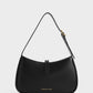 Cesia Metallic Accent Shoulder Bag - Black