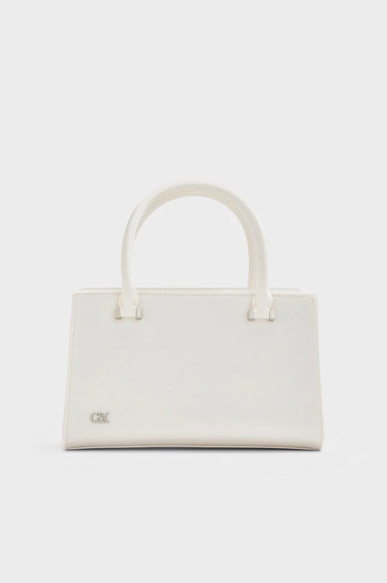 Satin Boxy Tote Bag - White