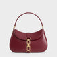 Agatha Chain-Accent Hobo Bag - Burgundy