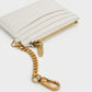 Aubrielle Stitch-Trim Zip Card Holder - Cream