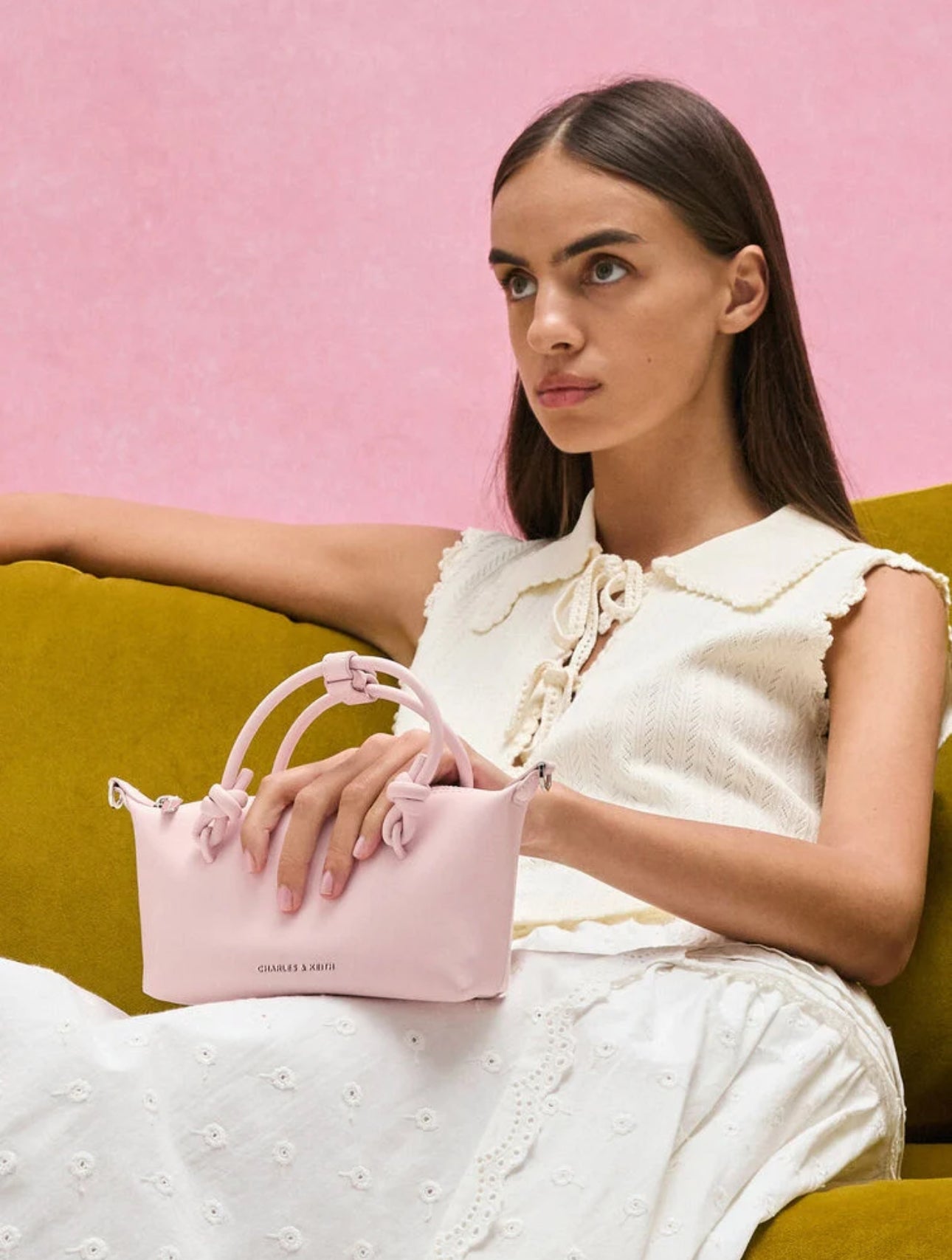 Sammie Knotted-Handle Tote Bag - Cotton Candy Pink