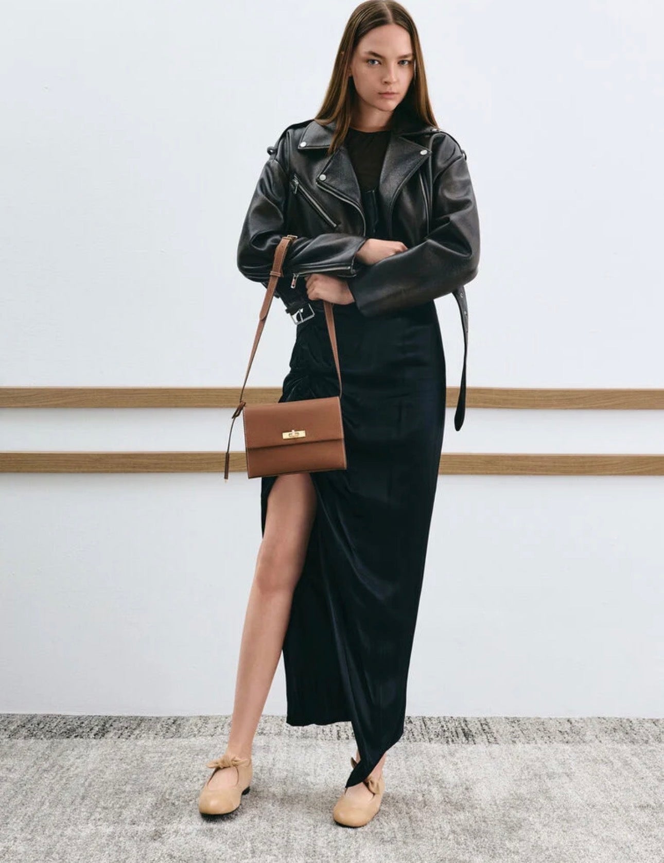 Chance Recycled Leather Turn-Lock Crossbody Bag - Chocolate