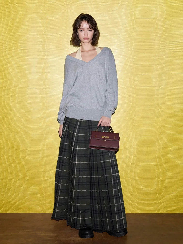 Arlet Belted Top Handle Bag - Wineberry Red