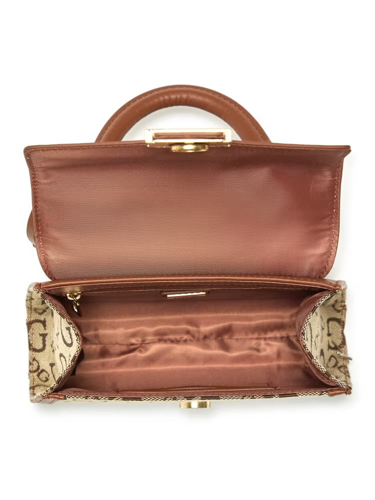 Sabrina Top-Handle Mini Bag- Brown