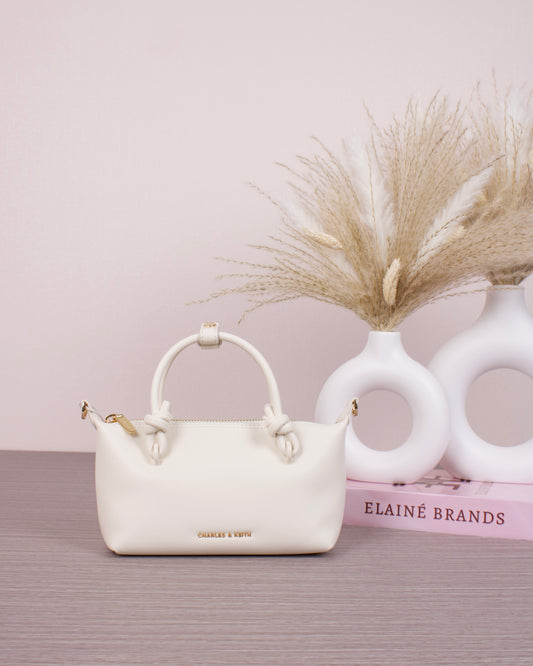 Sammie Knotted-Handle Tote Bag - Cream