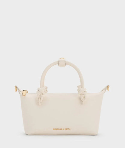 Sammie Knotted-Handle Tote Bag - Cream