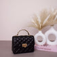 Cressida Quilted Top Handle Bag - Black