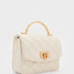 Cressida Quilted Top Handle Bag - Cream