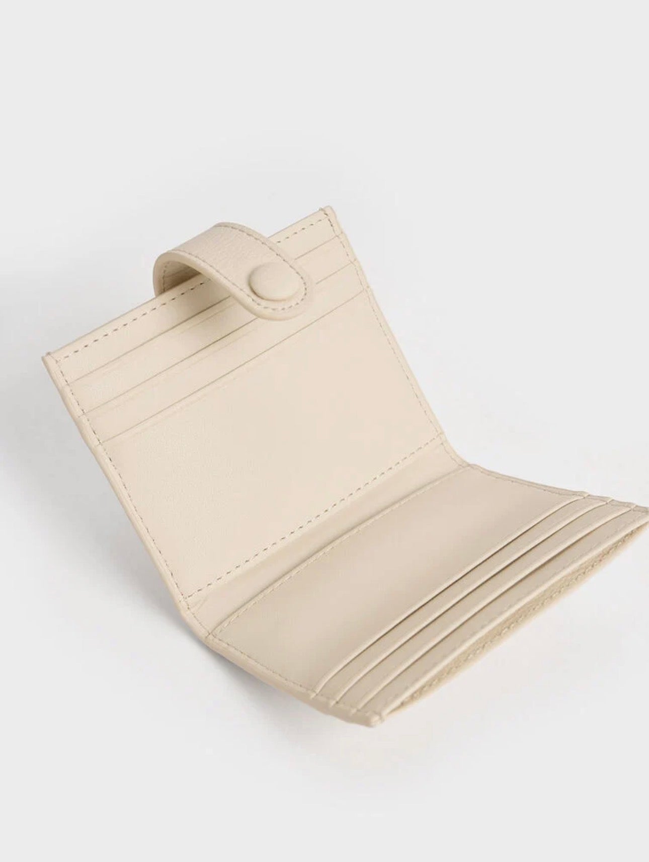 Bliss Snap Button Card Holder - Beige