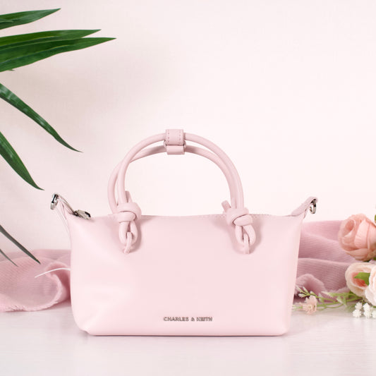 Sammie Knotted-Handle Tote Bag - Cotton Candy Pink