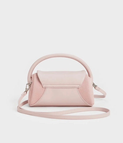 Girls' Nelly Recycled Suede Top Handle Bag - Pink