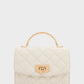 Cressida Quilted Top Handle Bag - Cream