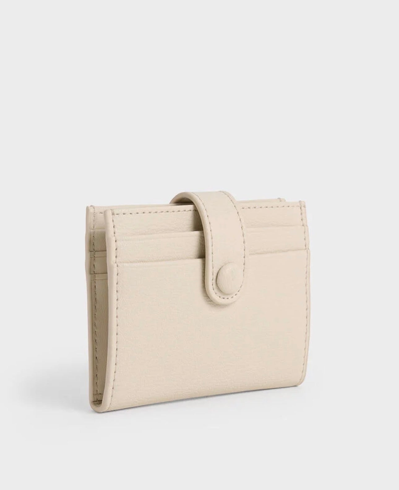 Bliss Snap Button Card Holder - Beige
