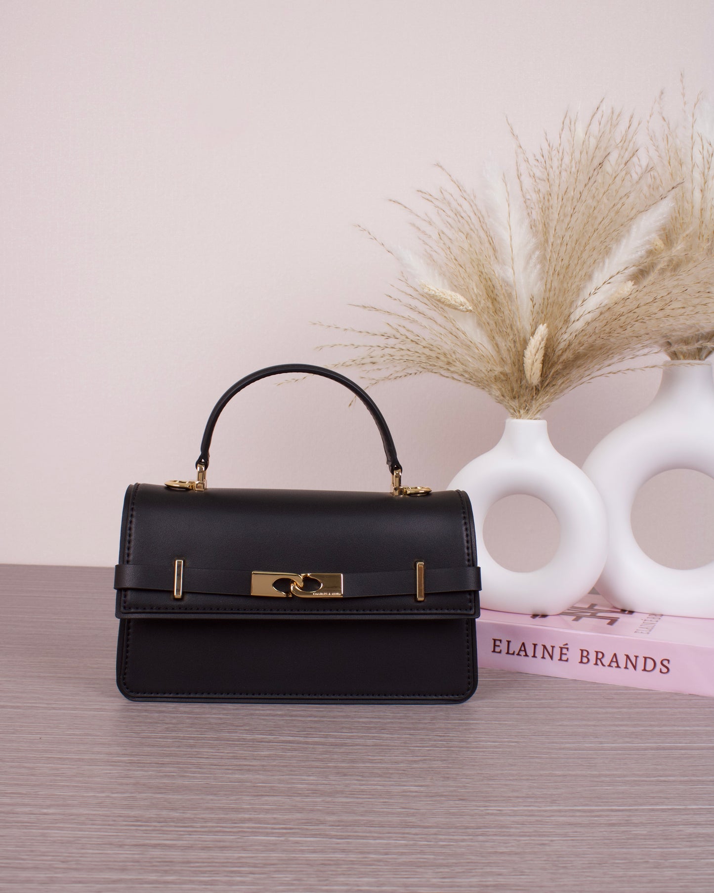 Arlet Belted Top Handle Bag - Black