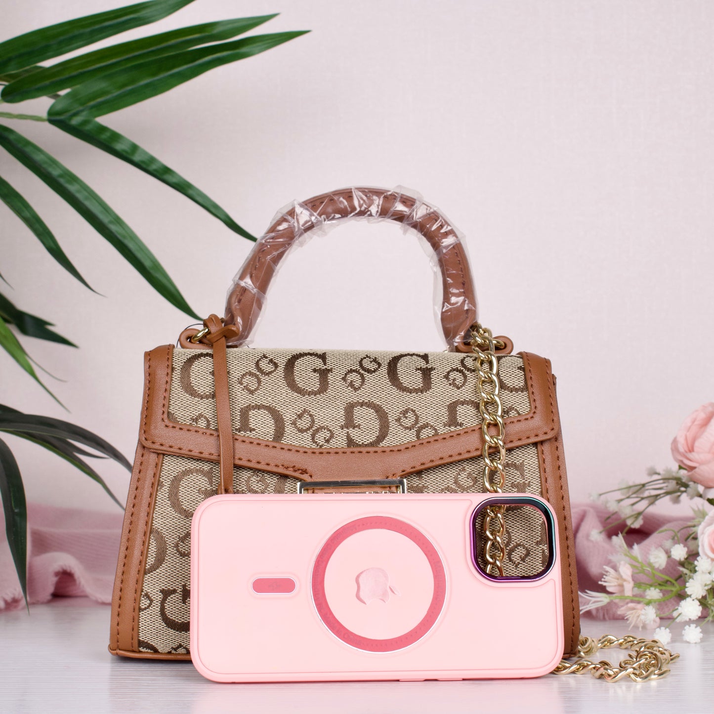 Sabrina Top-Handle Mini Bag- Brown