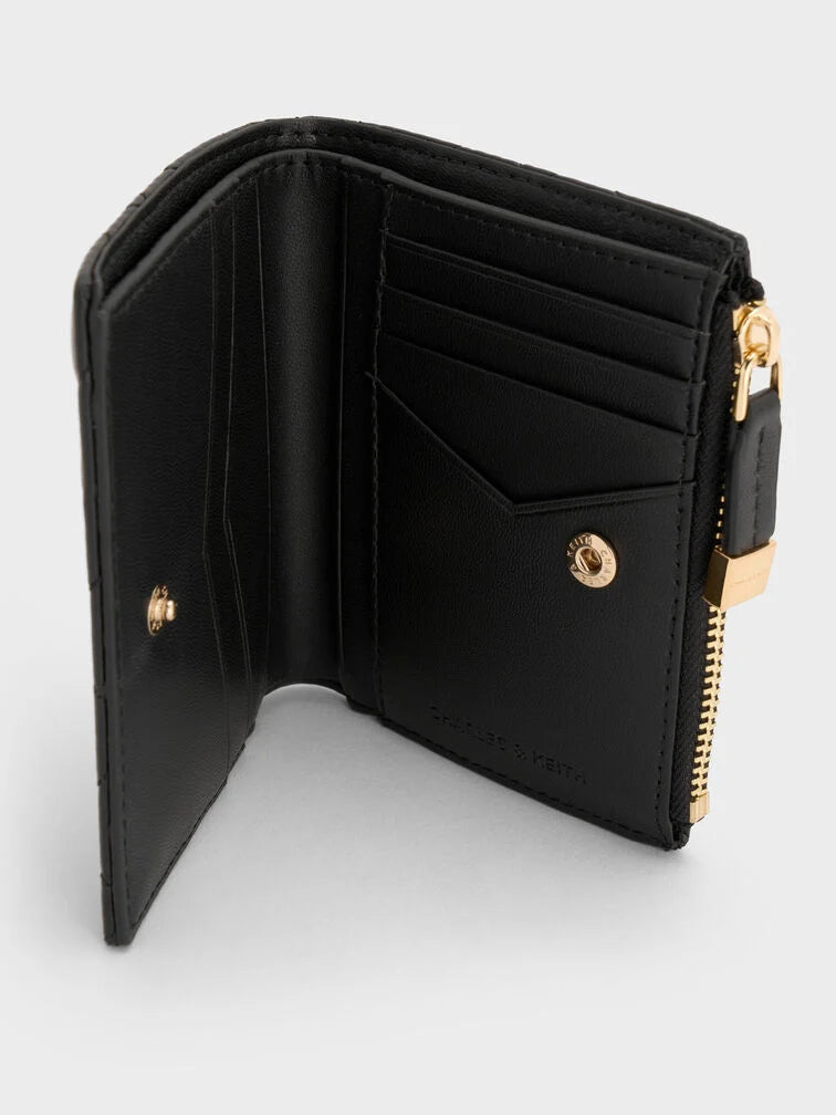 Duo Quilted Small Wallet - Black