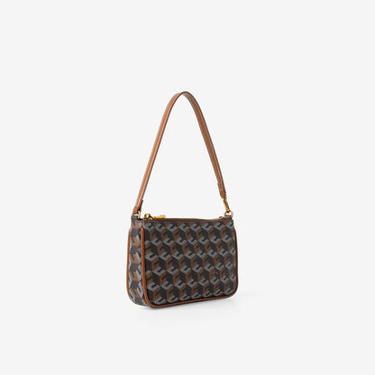 MILO MONOGRAM POUCH- Walnut Brown