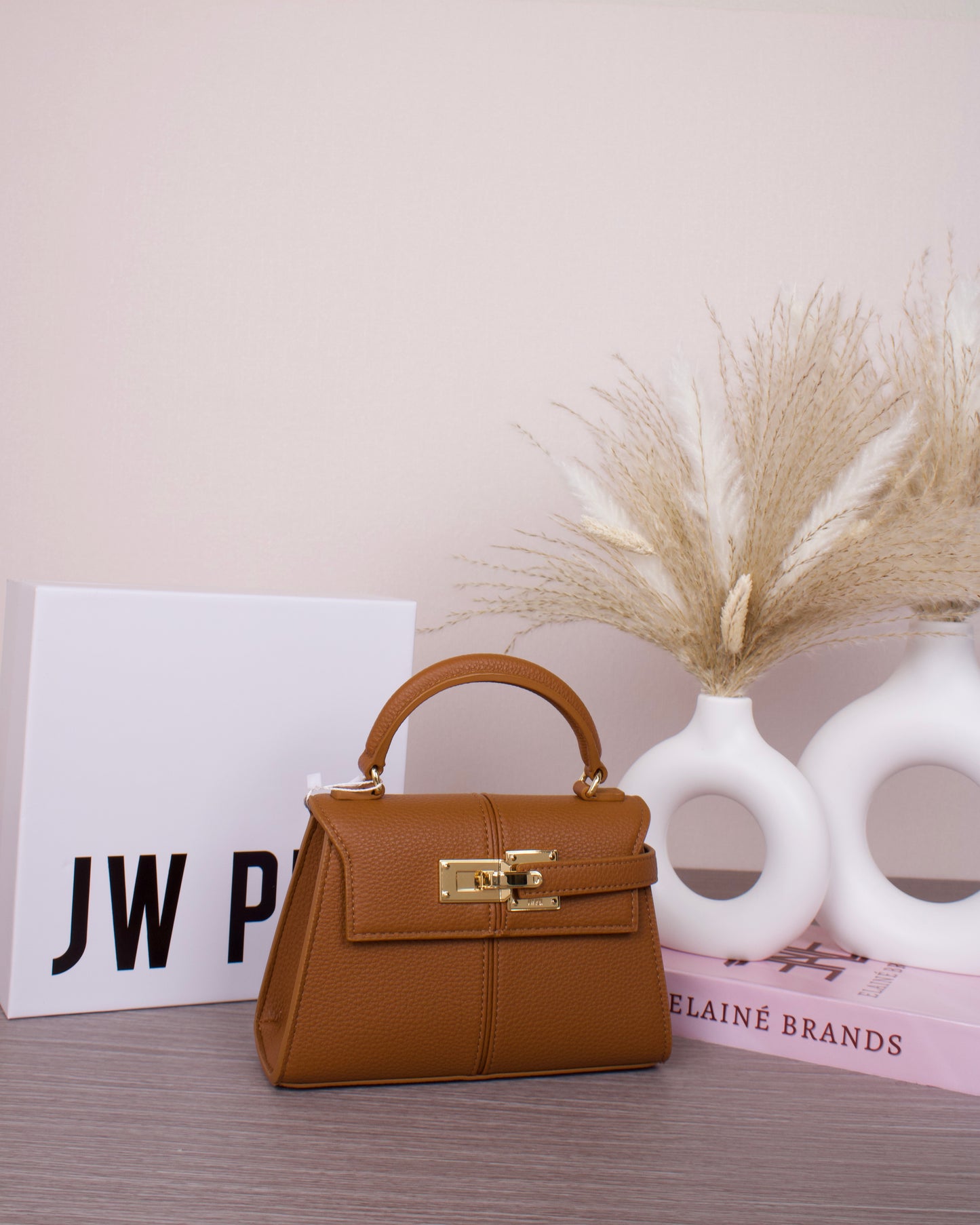 Elise Top Handle Bag - Brown