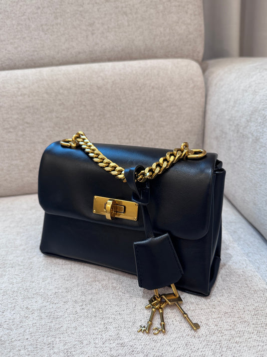 Mini Kerry Chain-Handle Crossbody Bag - Black