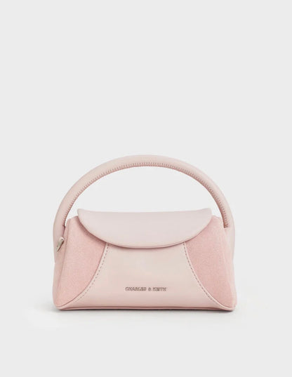Girls' Nelly Recycled Suede Top Handle Bag - Pink