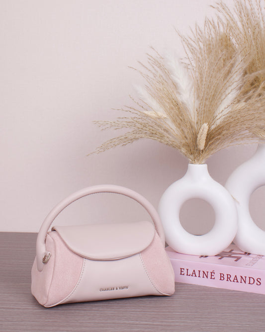 Girls' Nelly Recycled Suede Top Handle Bag - Pink