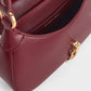 Agatha Chain-Accent Hobo Bag - Burgundy