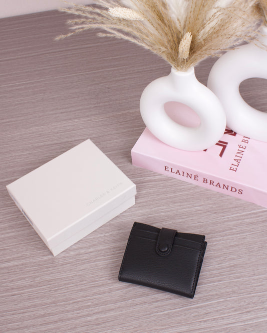 Bliss Snap Button Card Holder - Noir