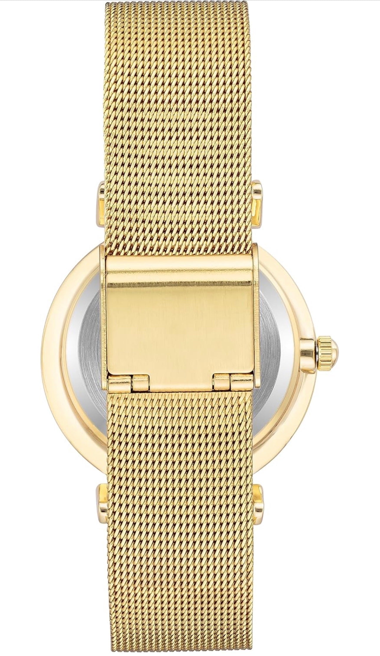 Women's Glitter Accented Mesh Bracelet Watch- Gold