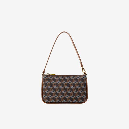 MILO MONOGRAM POUCH- Walnut Brown