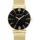 Women's Glitter Accented Mesh Bracelet Watch Gold/Black